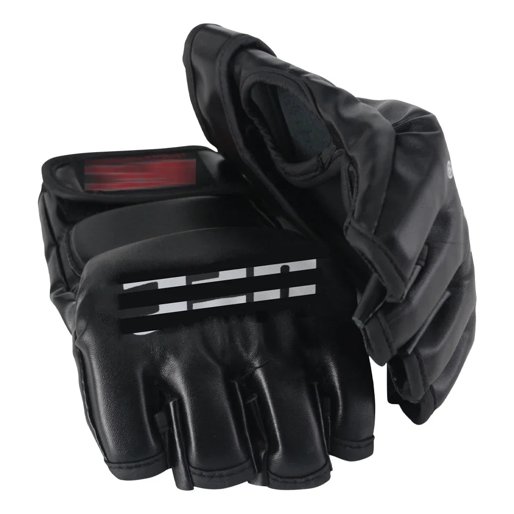  Ferocious Black MMA Half-Finger Gloves Muay Thai