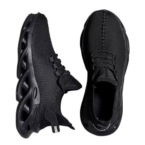 Men's Black Jogging Shoes Breathable Casual Sneakers